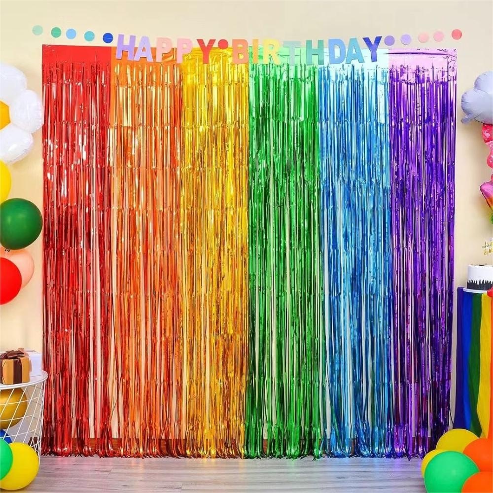 Tinsel Garland Decoration - Kurtyna z frędzlami i lamówkami na