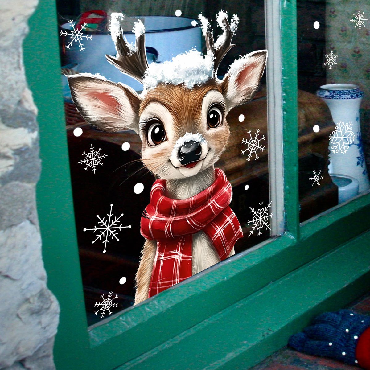 Snowflake Window Decal - 1 szt. Świąteczny szalik z płatkiem