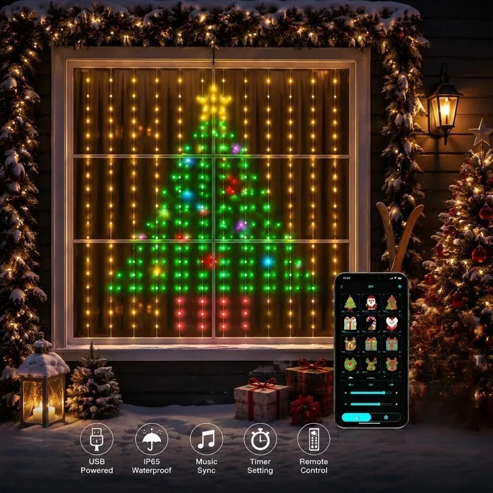 Led Fairy String Lights - Świetlna Kurtyna LED Pixel z Sterowaniem