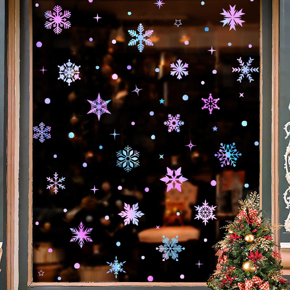 Snowflake Window Decal - Kolorowe, świecące naklejki na ścianę w