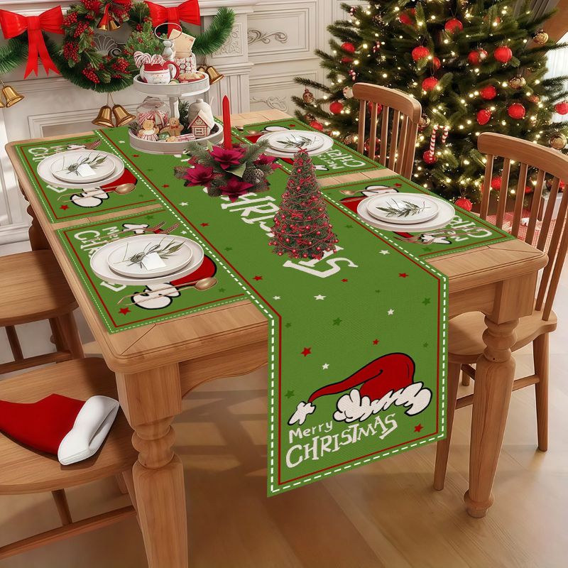 Christmas Table Runner - VIKAMA Uroczy Świąteczny Zestaw Podkładek na