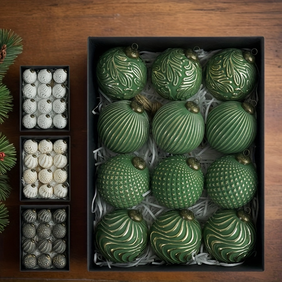 Ornament Ball Set - 12 sztuk/zestaw 8.0cm bombki w stylu