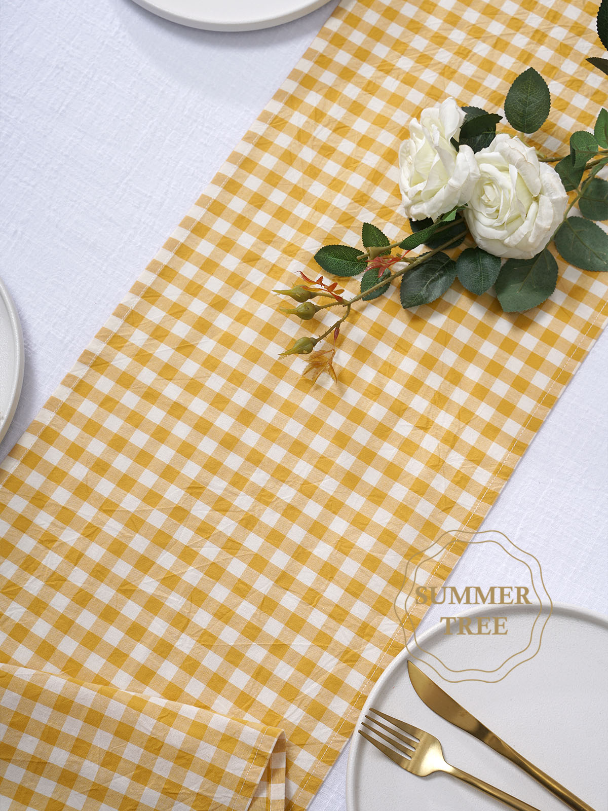 Rustykalny bawełniany bieżnik  – Christmas Table Runner recenzja i cena
