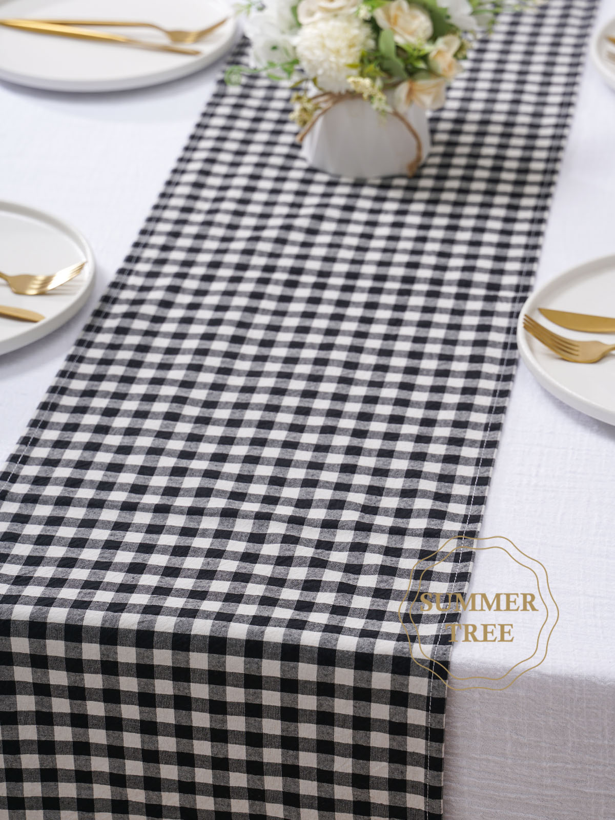 Rustykalny bawełniany bieżnik  – Christmas Table Runner recenzja i cena